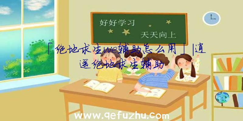 「绝地求生we辅助怎么用」|逍遥绝地求生辅助